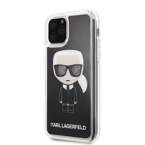 Etui Karl Lagerfeld Iconic Glitter na iPhone 11 Pro - czarne