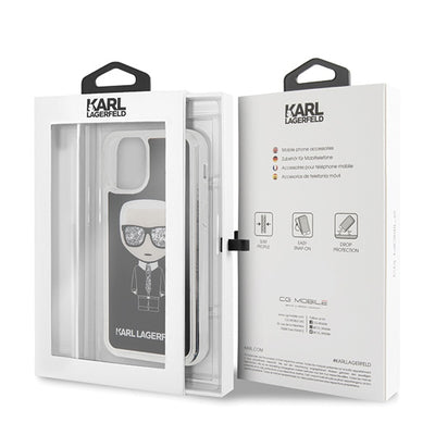 Etui Karl Lagerfeld Iconic Glitter na iPhone 11 Pro - czarne