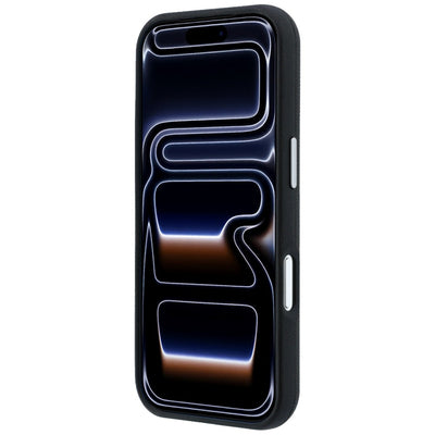 Mercedes Leather Semi Wrap Grill Pattern MagSafe Case for iPhone 17 Pro - Black
