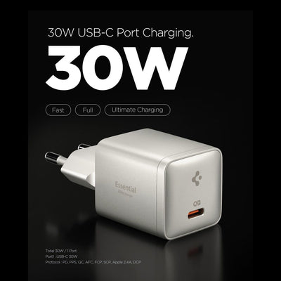 Spigen Essential EE301EU 1-Port 30W Wall Charger - Titanium