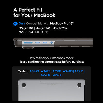 Spigen AirSkin Case for MacBook Pro 16" 2021 / 2023 / 2024 / 2025 / 2026 - Semi-Transparent