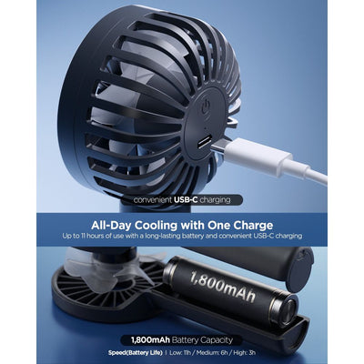 Spigen A905 Mini Portable Handheld Fan - Black