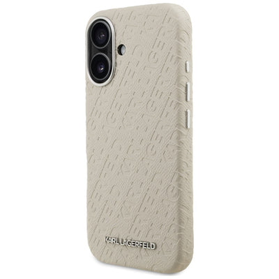 Karl Lagerfeld FW Stamped Karl MagSafe iPhone 16 Case - Beige
