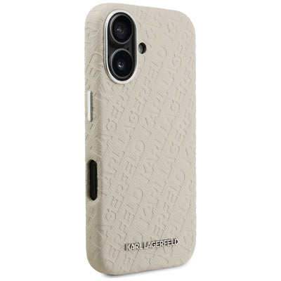 Karl Lagerfeld FW Stamped Karl MagSafe iPhone 16 Case - Beige
