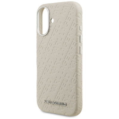 Karl Lagerfeld FW Stamped Karl MagSafe iPhone 16 Case - Beige