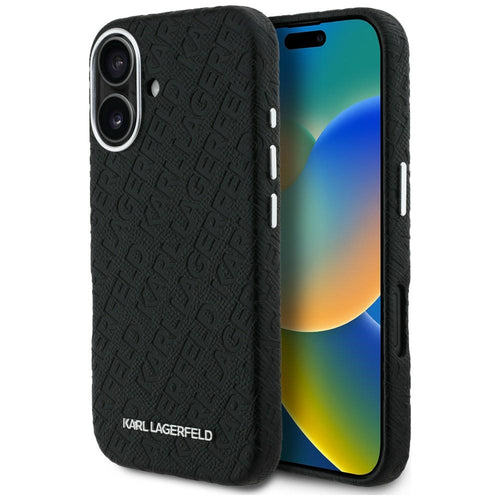 Karl Lagerfeld FW Stamped Karl MagSafe iPhone 16 Case - Black