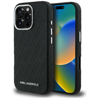 Karl Lagerfeld FW Stamped Karl MagSafe Case for iPhone 16 Pro - Black