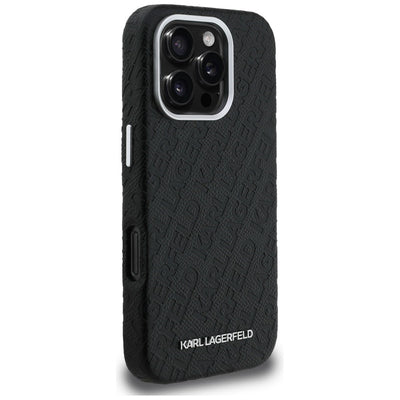 Karl Lagerfeld FW Stamped Karl MagSafe Case for iPhone 16 Pro - Black