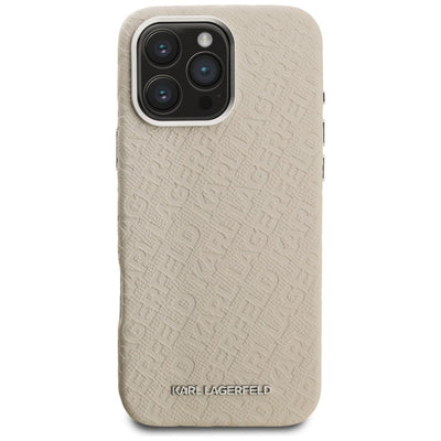 Karl Lagerfeld FW Stamped Karl MagSafe Case for iPhone 16 Pro Max - Beige