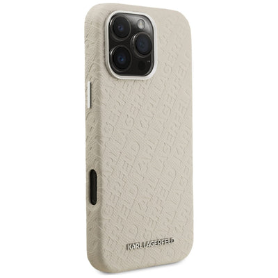 Karl Lagerfeld FW Stamped Karl MagSafe Case for iPhone 16 Pro Max - Beige