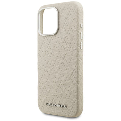 Karl Lagerfeld FW Stamped Karl MagSafe Case for iPhone 16 Pro Max - Beige