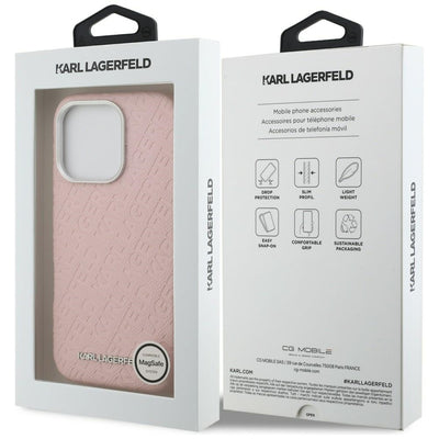 Karl Lagerfeld FW Stamped Karl MagSafe Case for iPhone 16 Pro Max - Pink