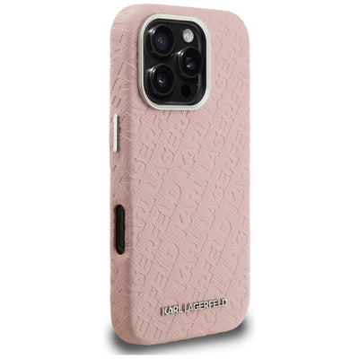 Karl Lagerfeld FW Stamped Karl MagSafe Case for iPhone 16 Pro - Pink