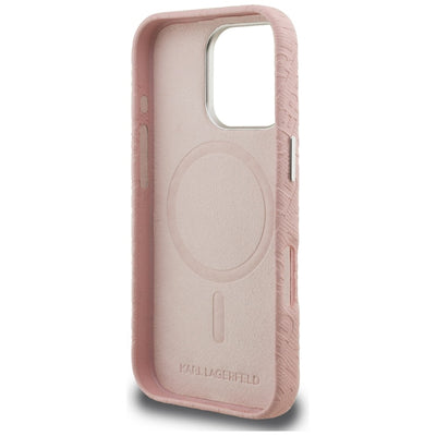 Karl Lagerfeld FW Stamped Karl MagSafe Case for iPhone 16 Pro - Pink