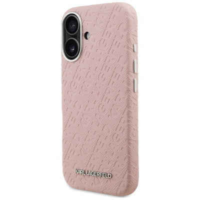 Karl Lagerfeld FW Stamped Karl MagSafe iPhone 16 Case - Pink
