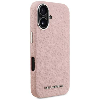 Karl Lagerfeld FW Stamped Karl MagSafe iPhone 16 Case - Pink