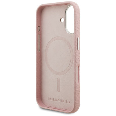 Karl Lagerfeld FW Stamped Karl MagSafe iPhone 16 Case - Pink