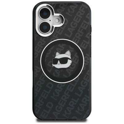 Karl Lagerfeld IML Choupette Head Logo MagSafe Case for iPhone 16 - Black