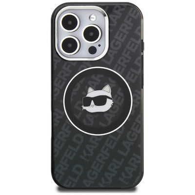 Karl Lagerfeld IML Choupette Head Logo MagSafe Case for iPhone 16 Pro Max - Black