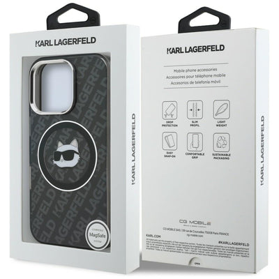 Karl Lagerfeld IML Choupette Head Logo MagSafe Case for iPhone 16 Pro Max - Black