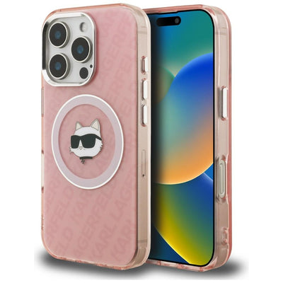 Karl Lagerfeld IML Choupette Head Logo MagSafe Case for iPhone 16 Pro Max - Pink