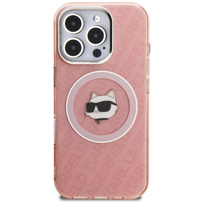 Karl Lagerfeld IML Choupette Head Logo MagSafe Case for iPhone 16 Pro Max - Pink