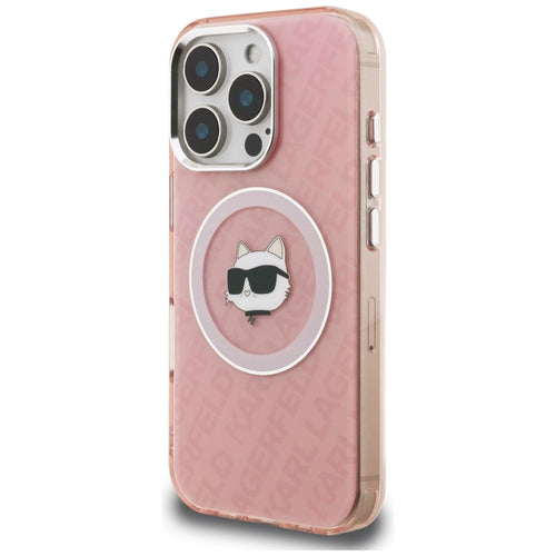 Karl Lagerfeld IML Choupette Head Logo MagSafe Case for iPhone 16 Pro - Pink