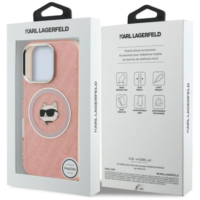 Karl Lagerfeld IML Choupette Head Logo MagSafe Case for iPhone 16 Pro - Pink