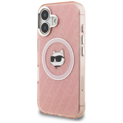 Karl Lagerfeld IML Choupette Head Logo MagSafe iPhone 16 Case - Pink