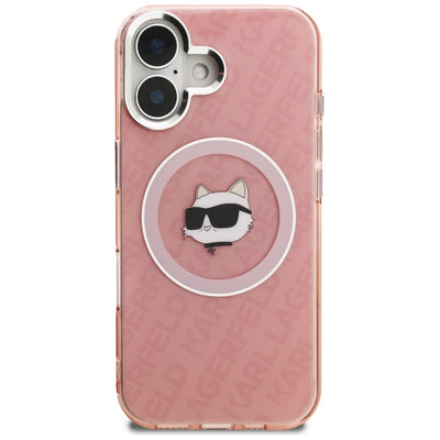 Karl Lagerfeld IML Choupette Head Logo MagSafe iPhone 16 Case - Pink
