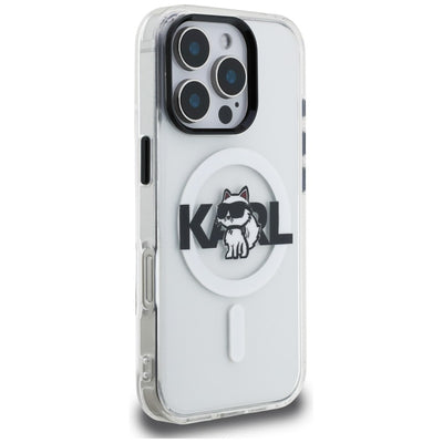Karl Lagerfeld IML Choupette Sketch Logo MagSafe Case for iPhone 16 Pro Max - Clear
