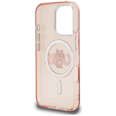 Karl Lagerfeld IML Choupette Sketch Logo MagSafe Case for iPhone 16 Pro Max - Pink