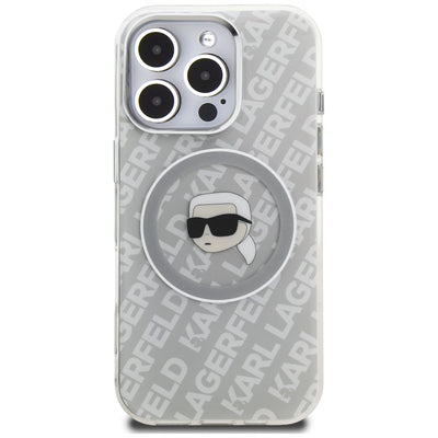Karl Lagerfeld IML Karl Head Logo MagSafe Case for iPhone 16 Pro - Gray