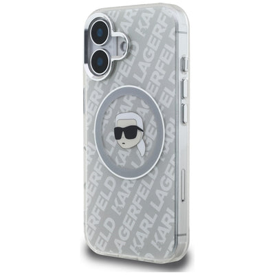 Karl Lagerfeld IML Karl Head Logo MagSafe Case for iPhone 16 - Gray