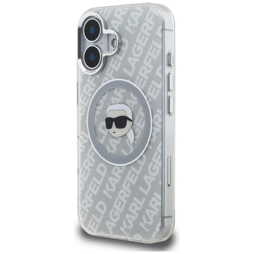 Karl Lagerfeld IML Karl Head Logo MagSafe Case for iPhone 16 - Gray