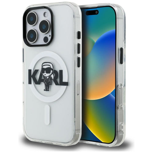 Karl Lagerfeld IML Karl Sketch Logo MagSafe Case for iPhone 16 Pro Max - Clear