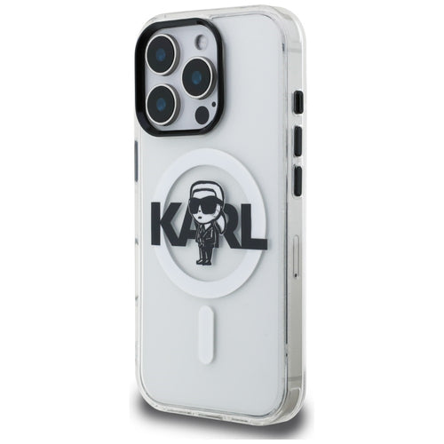 Karl Lagerfeld IML Karl Sketch Logo MagSafe Case for iPhone 16 Pro Max - Clear