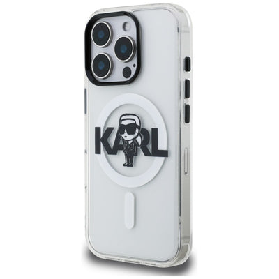 Karl Lagerfeld IML Karl Sketch Logo MagSafe Case for iPhone 16 Pro - Clear