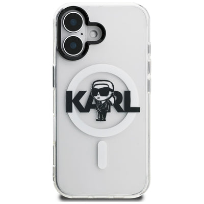 Karl Lagerfeld IML Karl Sketch Logo MagSafe Case for iPhone 16 - Clear