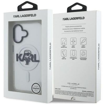 Karl Lagerfeld IML Karl Sketch Logo MagSafe Case for iPhone 16 - Clear