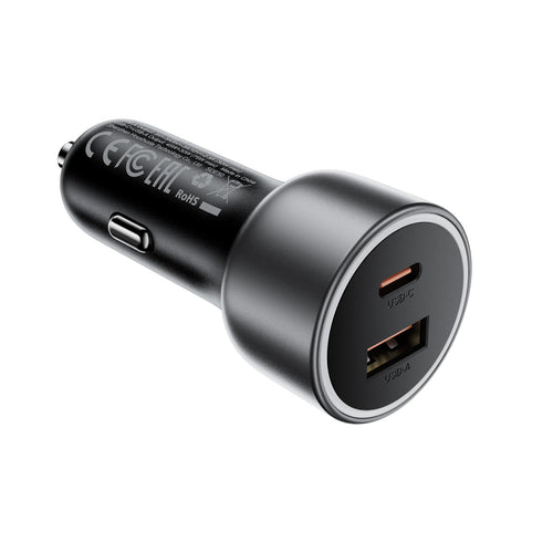 Acefast B21 75W USB-C + USB-A Car Charger - Black