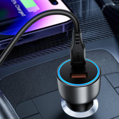 Acefast B21 75W USB-C + USB-A Car Charger - Black