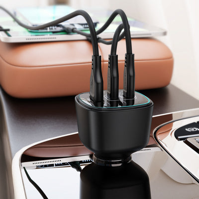 Acefast B18 200W Car Charger 2x USB-C + USB-A - Black