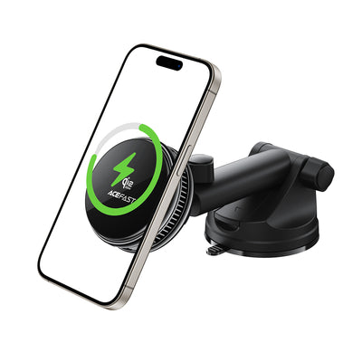 Acefast D67 Magnetic Dashboard Car Mount with Qi2 25W Wireless Charging and Cooling - Black