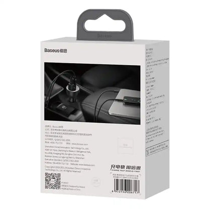Car charger Baseus Superme, USB, USB-C, 100W (black) - Product Image 7
