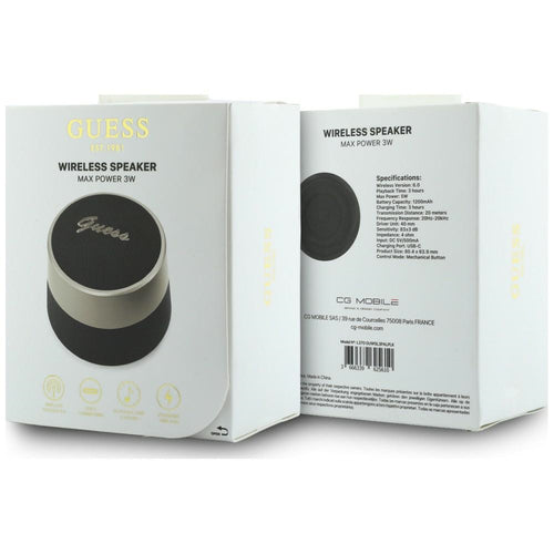Guess 5W Script Metal Logo Bluetooth Speaker - Black