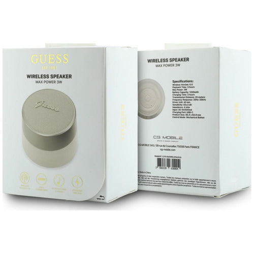 Guess 5W Script Metal Logo Bluetooth Speaker - Gold
