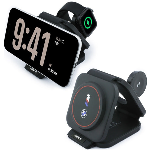 BMW M Qi2 15W Print Logo 3-in-1 Wireless Charger - Red
