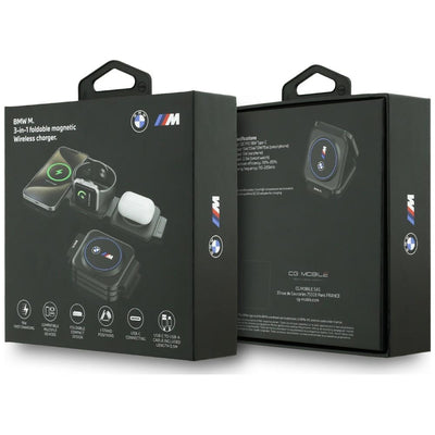 BMW M Qi2 15W Print Logo 3-in-1 Wireless Charger - Blue