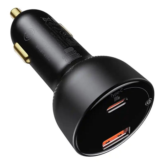 Car charger Baseus Superme, USB, USB-C, 100W + USB-C cable (black) - Product Image 2